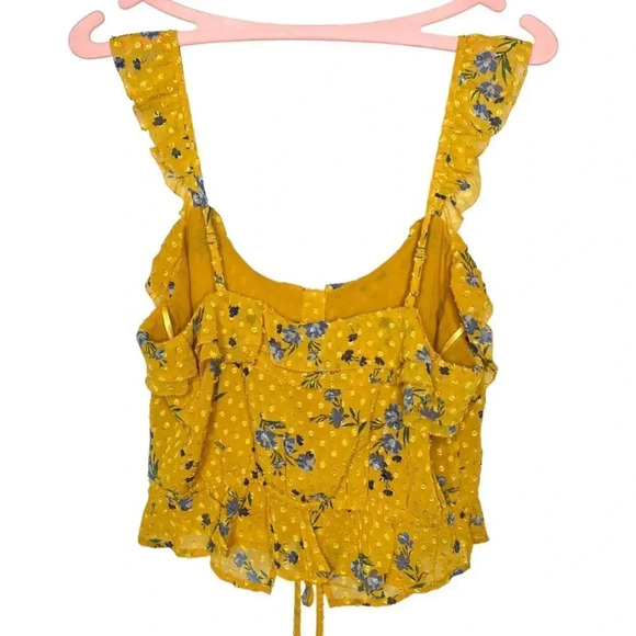 ASTR The Label Donna Ruffle Sleeveless Top Marigold Multi Floral Tank Sz. M NWOT - Picture 10 of 14